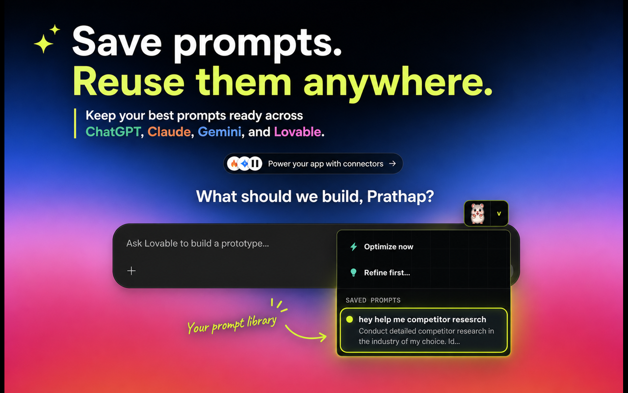 Hey Prompt saved prompt library